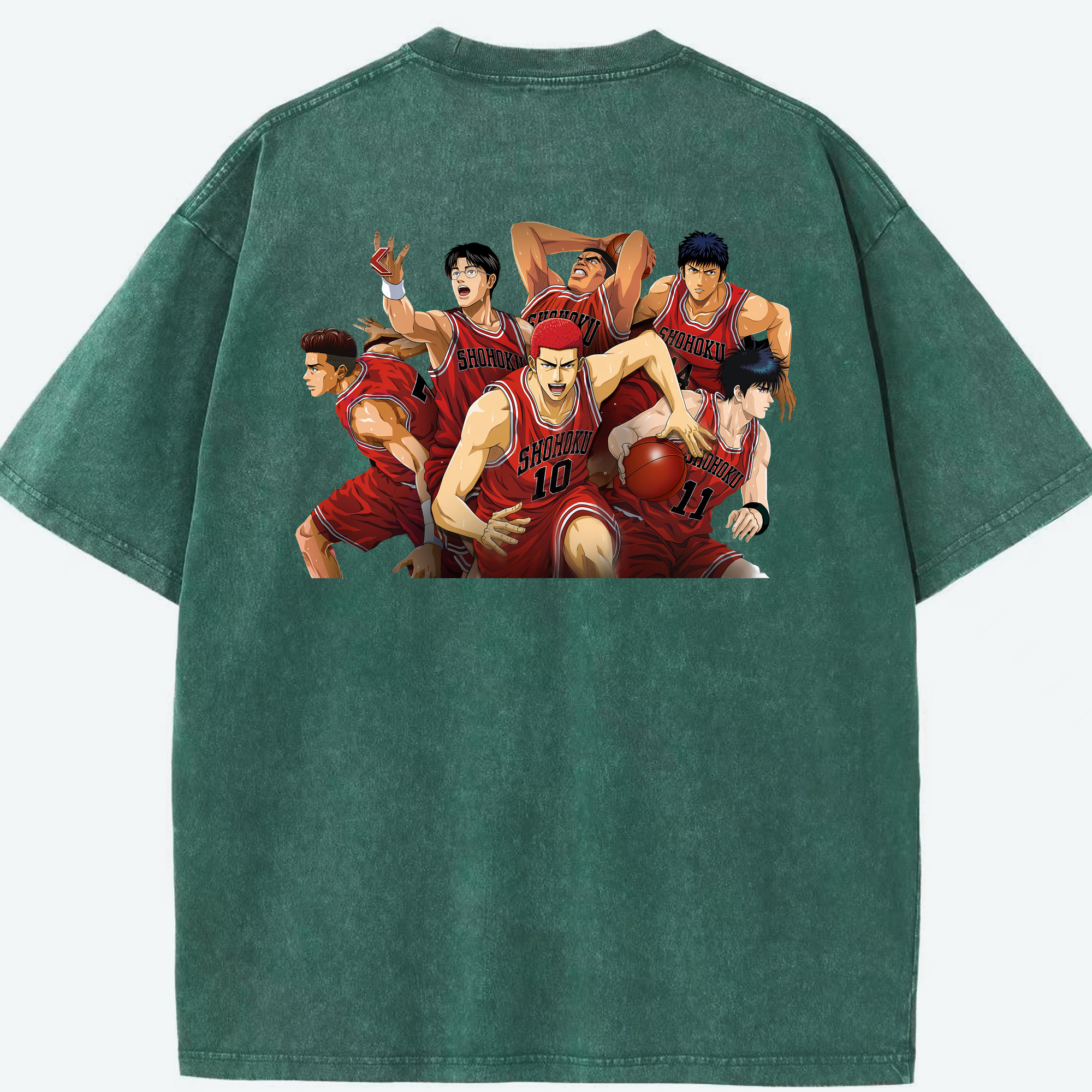 （画像用） SLAM DUNK／スラムダンク 綿100% ヴィンテージ風 半袖Tシャツ（背面プリント）